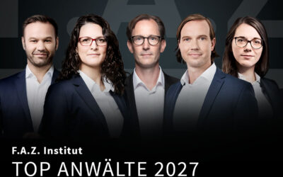 ROXIN ausgezeichnet im JUVE Ranking, im FOCUS Recht & Rat Ranking und vom F.A.Z. Institut